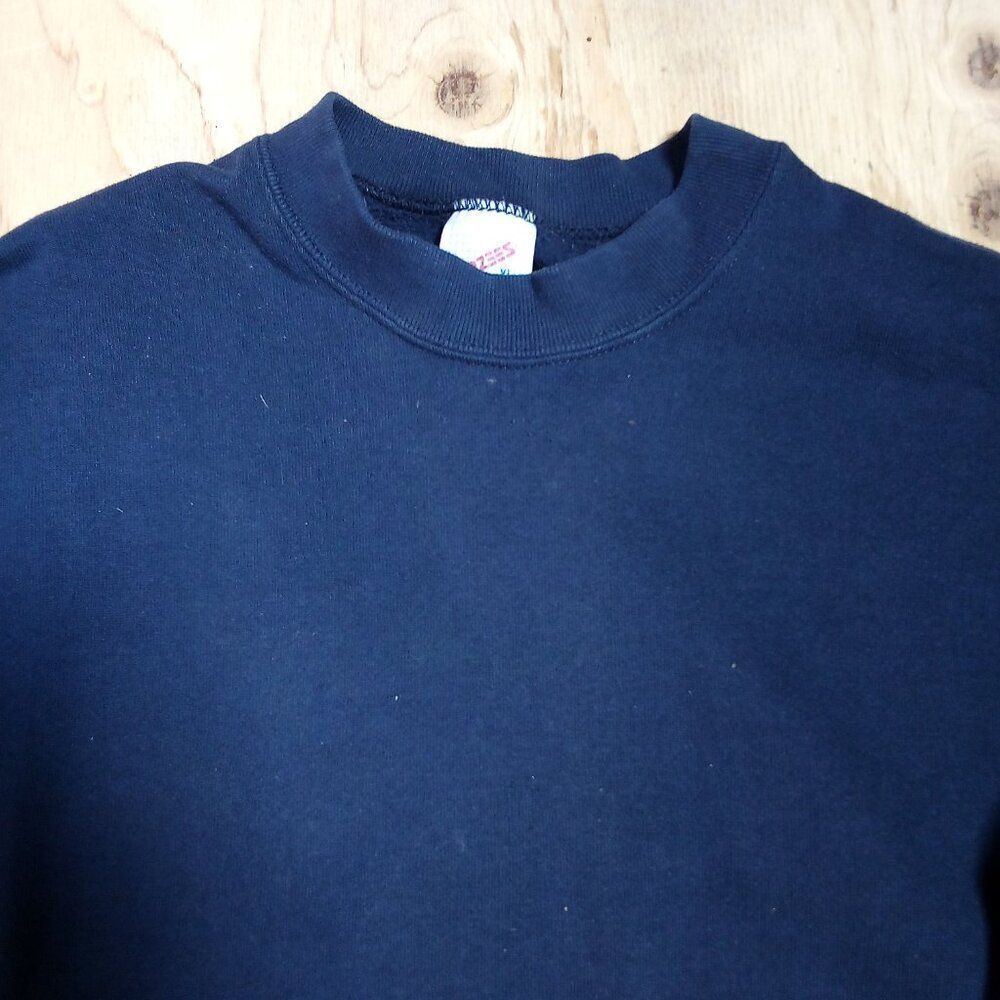 Vintage Jerzees Blank Crewneck Sweatshirt Navy Blue